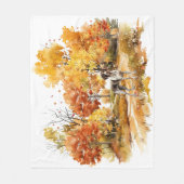 Couverture Polaire Dessin de chien à l'aquarelle en automne - Pointer (Devant)
