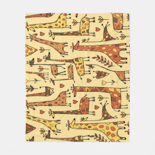Couverture Polaire Dessin De Giraffe, Amusant Design Sans Fil.