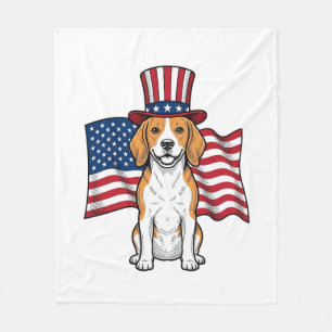 Couverture Polaire Dessin de gravure vintage de drapeau de chien Beag