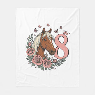 Couverture Polaire Dessin de gravure vintage floral pour les 8 ans du