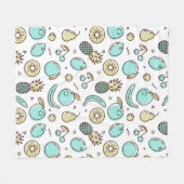 Couverture Polaire Dessin de la ligne d'été du Motif de fruits mignon (Devant (Horizontal))