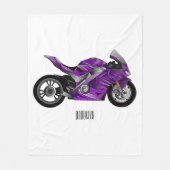 Couverture Polaire Dessin de moto de sport violet (Devant)