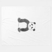 Couverture Polaire Dessin de panda noir et blanc mignon (Devant (Horizontal))