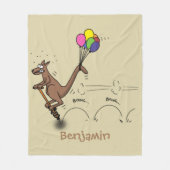 Couverture Polaire Dessin d'humour australien kangourou (Devant)