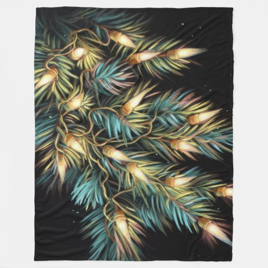 Couverture Polaire Dessin dur Pascal Chaîne de Noël Lumière (Devant)