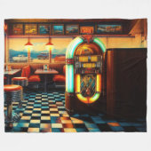 Couverture Polaire Dessin dur Pastel Dessin 1950 Diner Jukebox (Devant (Horizontal))