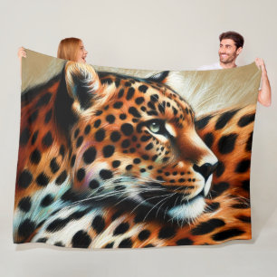 Couverture Polaire Dessin dur Pastel Leopard