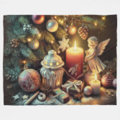 Couverture Polaire Dessin dur Pastel Noël Ange de Noël (Devant (Horizontal))