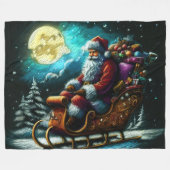 Couverture Polaire Dessin dur Pastel Noël Fête du Père Noël (Devant (Horizontal))