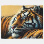 Couverture Polaire Dessin dur Pastel Sleeping Tiger (Devant (Horizontal))