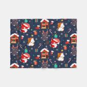 Couverture Polaire Dessin festif Père Noël Cat Celebration (Devant (Horizontal))