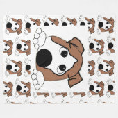 Couverture Polaire dessin humoristique bulldog rouge et blanc (Devant (Horizontal))