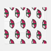 Couverture Polaire Dessin Kawaii Sushi, Riz de Poisson et Algues (Devant (Horizontal))