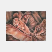 Couverture Polaire Dessin orange de chat tigré courbé (Devant (Horizontal))