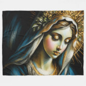 Couverture Polaire Dessin Pastel Bienheureuse Vierge Mère (Devant (Horizontal))