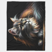Couverture Polaire Dessin Pastel Dessin Long-Haired Chat (Devant)
