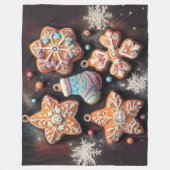 Couverture Polaire Dessin Pastel Dessin Noël Motif de vacances Cookie (Devant)