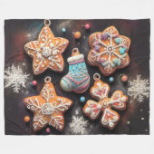 Couverture Polaire Dessin Pastel Dessin Noël Motif de vacances Cookie (Devant (Horizontal))