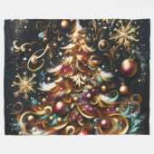 Couverture Polaire Dessin pastel d'un arbre de Noël Whimsical (Devant (Horizontal))