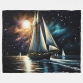Couverture Polaire Dessin Pastel Dur Nuit (Devant (Horizontal))