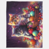 Couverture Polaire Dessin pastel Kittens Noël violet (Devant)