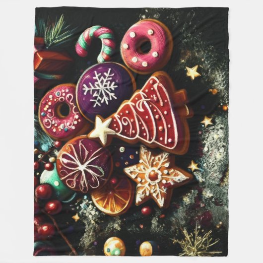 Couverture Polaire Dessin Pastel Traitements de Noël (Devant)