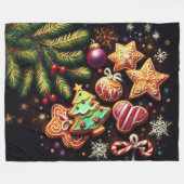 Couverture Polaire Dessin Pastel Traitements de Noël (Devant (Horizontal))
