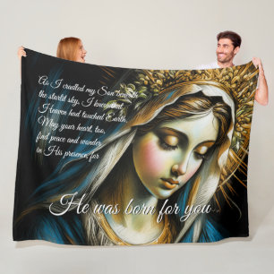 Couverture Polaire Dessin pastel Vierge Marie Message béni