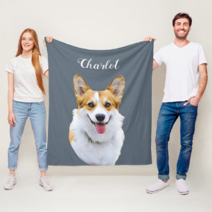 Couverture Polaire Dessin personnalisé Welsh Corgi Dog