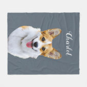 Couverture Polaire Dessin personnalisé Welsh Corgi Dog (Devant (Horizontal))