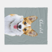 Couverture Polaire Dessin personnalisé Welsh Corgi Dog (Devant (Horizontal))