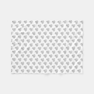 Couverture Polaire dessin pitbull simple amoureux des chiens noir bla