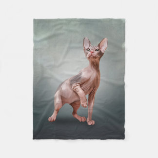 Couverture Polaire Dessin Sphynx kitten