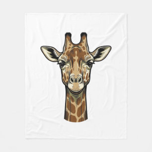 Couverture Polaire Dessin vectoriel de girafe gravure vintage_1