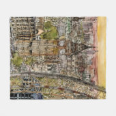 Couverture Polaire Destinations | Aquarelle Big Ben & London Eye (Devant (Horizontal))