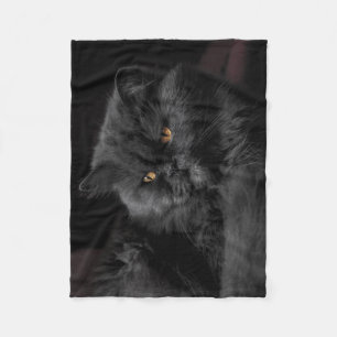 Couverture Polaire Détente pelucheuse de chat noir