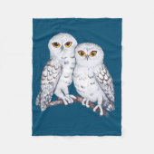 Couverture Polaire Deux adorables hiboux enneigés (Devant)