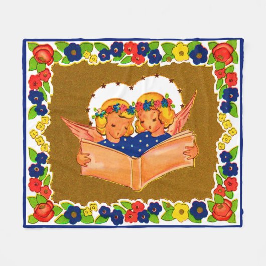 Couverture Polaire deux anges chantant (Devant (Horizontal))