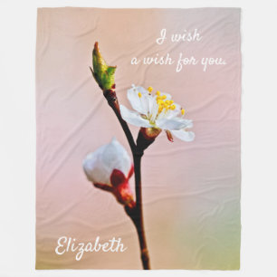 Couverture Polaire Deux Belles fleurs japonaises d'abricot
