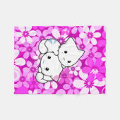 Couverture Polaire Deux chatons sur l'arrière - plan rose (Devant (Horizontal))