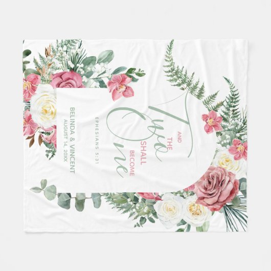 Couverture Polaire Deux Deviendront Un Mariage Versé Par La Bible (Devant (Horizontal))