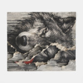 Couverture Polaire Deux Faces du Même Loup (Devant (Horizontal))