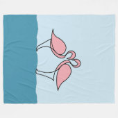 Couverture Polaire Deux Flamants roses roses sur l'eau Grande (Devant (Horizontal))