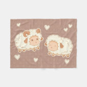 Couverture Polaire Deux mignons petits moutons sur Brown (Devant (Horizontal))