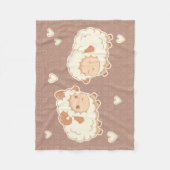 Couverture Polaire Deux mignons petits moutons sur Brown (Devant)