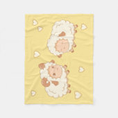 Couverture Polaire Deux mignons petits moutons sur jaune (Devant)