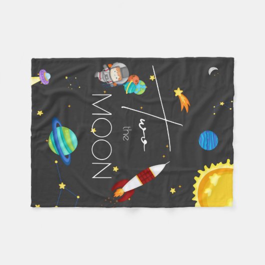 Couverture Polaire Deux thèmes de l'espace lune (Devant (Horizontal))