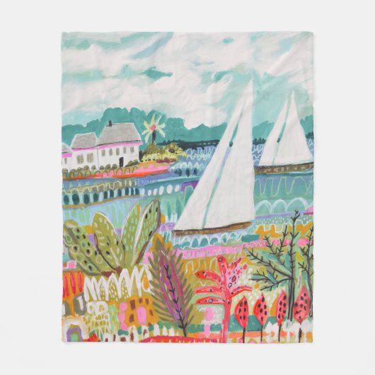 Couverture Polaire Deux voiliers (Devant)