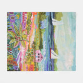 Couverture Polaire Deux voiliers et chalet (Devant (Horizontal))