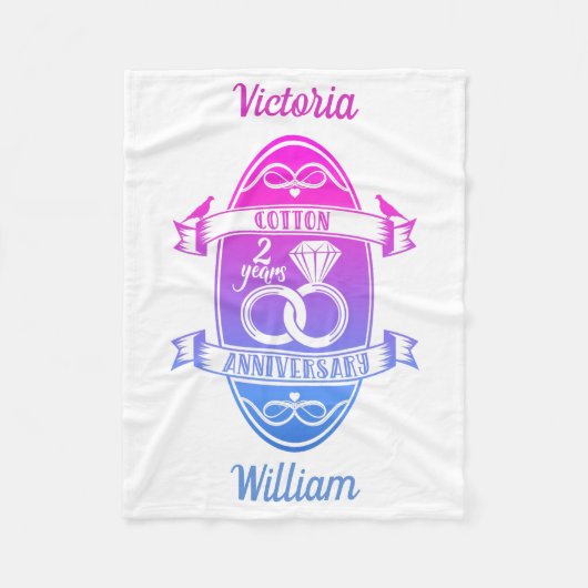 Couverture Polaire Deuxième 2e anniversaire du mariage coton traditio (Devant)